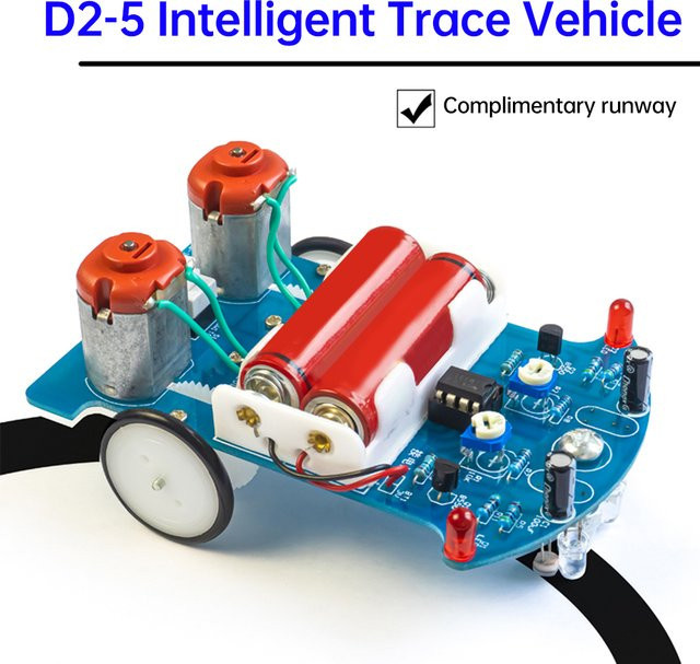 Aideepen D2-5 DIY Kit Intelligente Tracking Linie Auto, Elektronische Produktion Montage Smart Auto DIY Löten Praxis Kit, Fahrzeuge - Bild 1