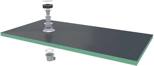 Duschparadies XPS Duschplatte als Fliesenplatte für Walk-in Duschen, Grau, B/T/H: 180 x 90 x 4 cm - Bild 1