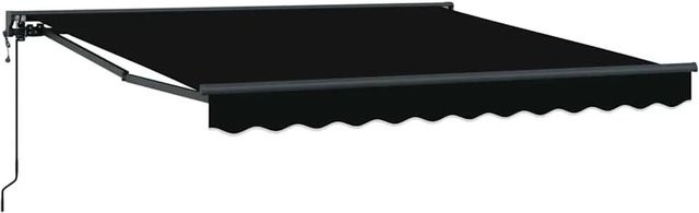 vidaXL Einziehbare Markise Schwarz B: 350 cm, T: 250 cm aus Polyester und Metall - Bild 1
