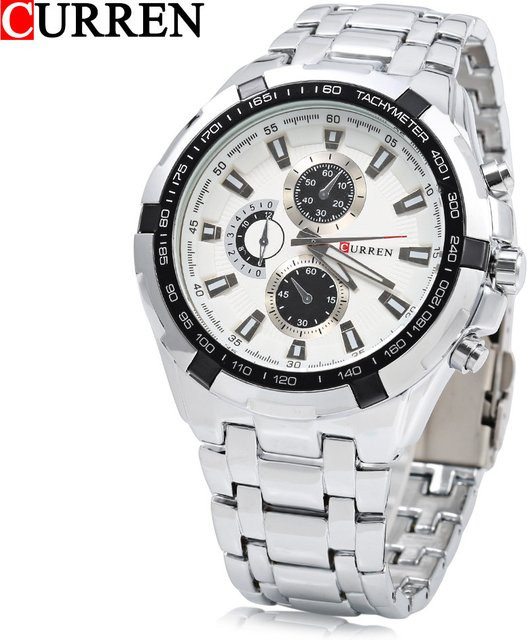 CURREN Armbanduhr, Quarz, Edelstahl, Silber, Herren - Bild 1