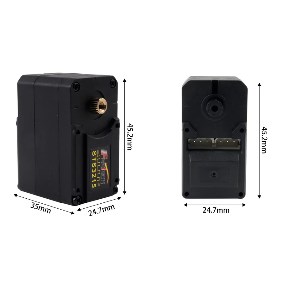 wishiot STS3215 19KG Servo Dual Achse 360 Grad Motor, Schwarz - Bild 2