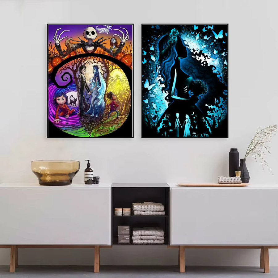 Potdemiel Diamantmalerei Set Corpse Bride Tim Burton Emily Motiv als DIY Kreuzstich Stickerei Kit und Mosaik Kunst für deine Wanddekoration - Bild 3