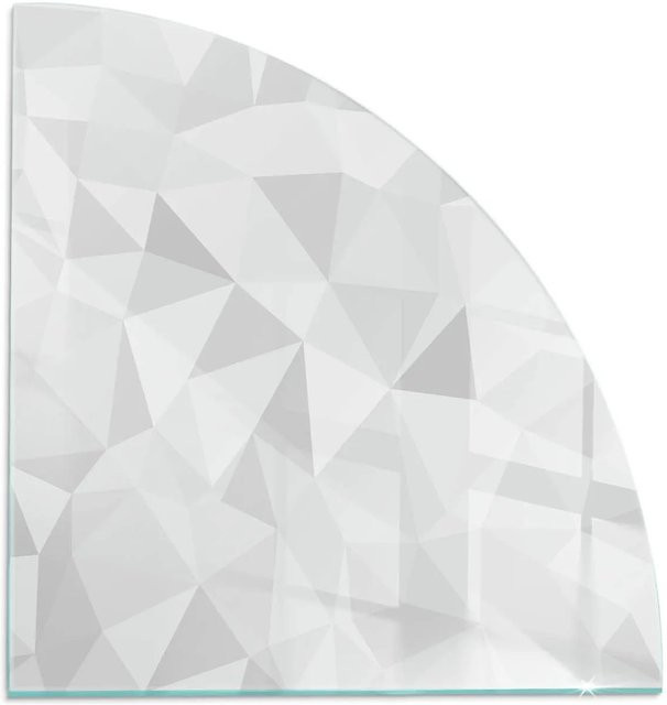 Tulup Glasplatte für Kamin mit abstraktem geometrischem Muster in Grau, B/T/H: 100 x 100 x 0 cm - Bild 1