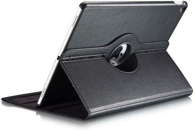 360 Grad drehbare Smart Cover Schutzhülle aus PU-Leder für iPad Pro 12,9 Zoll 1. und 2. Generation (A1584, A1652, A1670, A1671), Schwarz - Bild 1