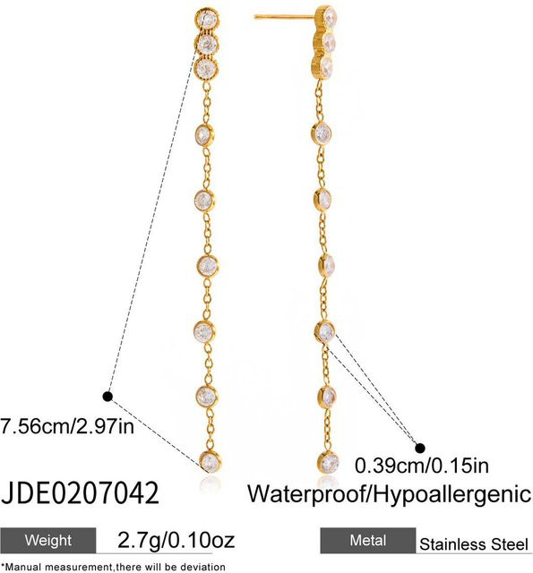 Youthway Quastenohrringe, Edelstahl, Gold, Zirkonia, Damen - Bild 1