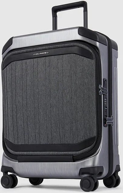 Piquadro PQ Light Premium 4-Rollen Laptop-Trolley Handgepäck Grau/Schwarz mit USB-C Anschluss - Bild 1