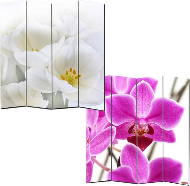 Foto-Paravent Raumteiler MCW Bagheria Spanische Wand Orchidee, H x B: 180 x 160 cm - Bild 1