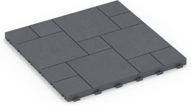 WARCO Blockmuster-Klickfliese Silbergrau B/B/H: 38,5 x 38,5 x 2 cm - Bild 1