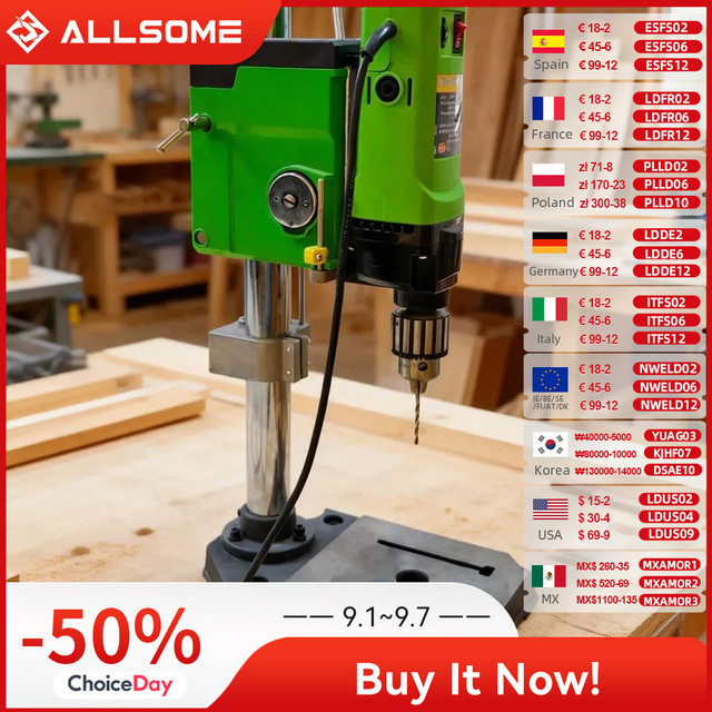 ALLSOME BG-5157 Tischbohrmaschine 1200W in Grün - Bild 1