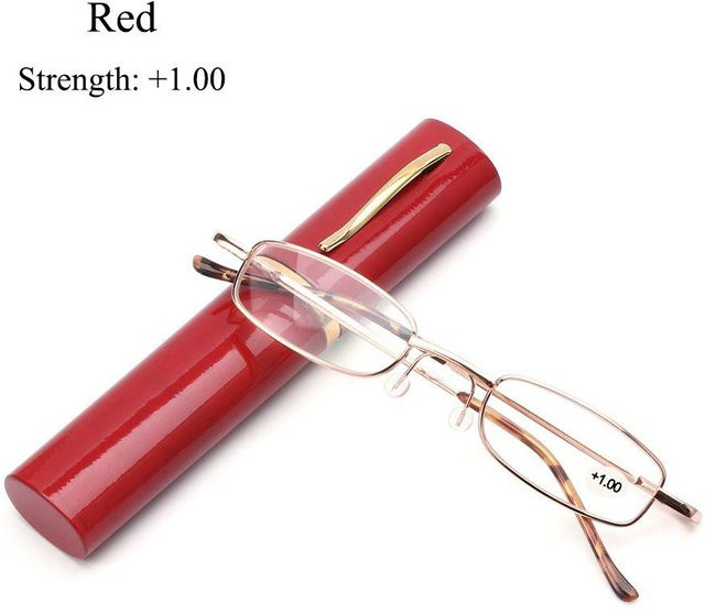 Xieipeng35 Lesebrille, Metall, Vollrand, rechteckig, rot, Unisex - Bild 1