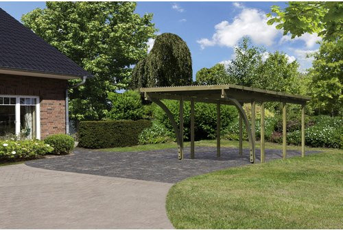 Einzelcarport Karibu Eco 2 Variante C in Natur und Grün, B/T: 268 x 576 cm - Bild 3
