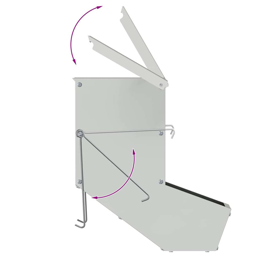 Kaninchenfutterautomat VD Home Furnishing aus verzinktem Stahl in Silber, H x B x T: 28,5 x 17,5 x 26 cm - Bild 2