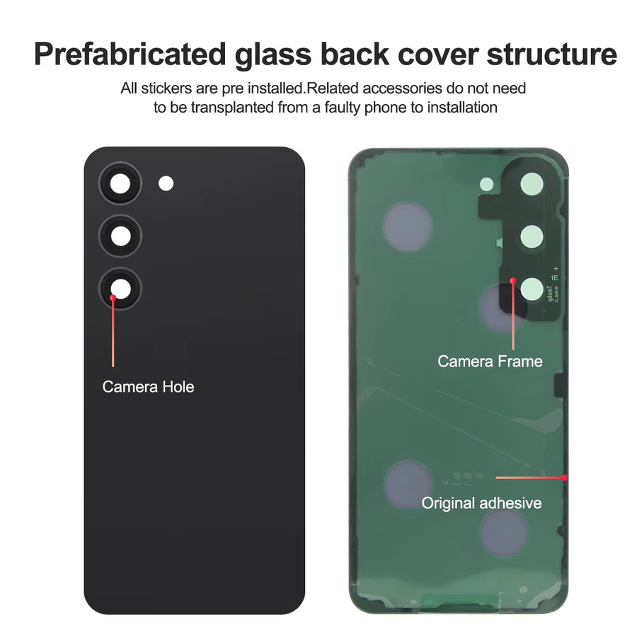 Samsung Rückglasabdeckung für S23 S911B und S23 Plus S916B in Gelb mit Kameraobjektiv-Ersatz - Bild 3