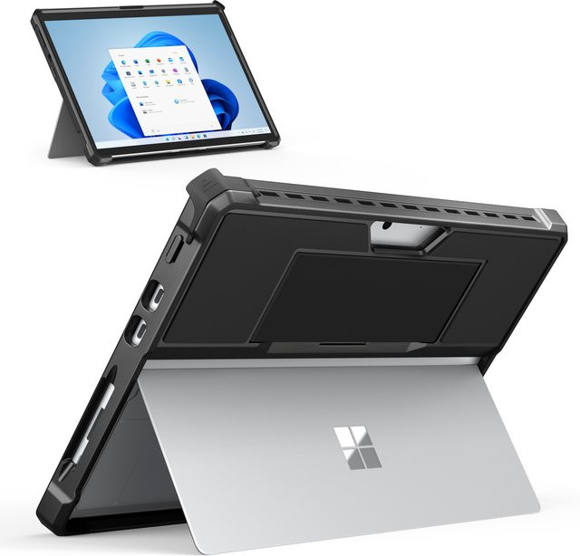 Robuste All-in-One Schutzhülle von dadanism für Surface Go 10 Zoll, Surface Pro 9 8 13 Zoll sowie Surface Pro 7+ Pro 7 Pro 6 Pro 5 Pro 4 in Schwarz - Bild 1