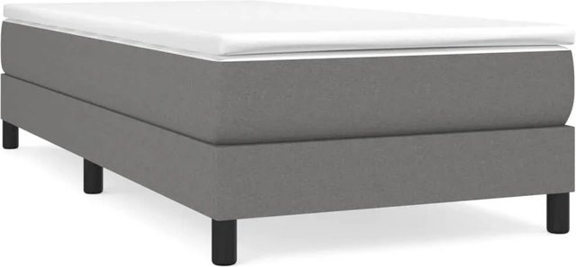 vidaXL Boxspringbett in Dunkelgrau mit Stoffbezug, B/T/H: 100 x 200 x 203 cm - Bild 1
