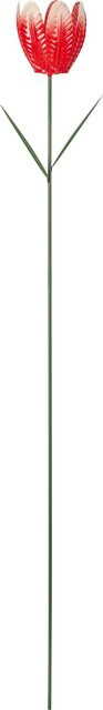 Gartenstecker Tulpe aus Eisen in Rot, Höhe: 70 cm, Durchmesser: 5,5 cm - Bild 1