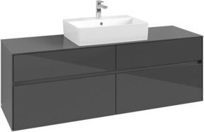 V&B Waschtischunterschrank Collaro in Glossy Grey mit mittiger Waschtischplatzierung, B/T/H: 160 x 54,8 x 50 cm - Bild 1