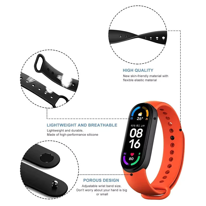 Uhrenarmband NEY Silikon, Xiaomi Mi Band 7 6 5 4 3 - Bild 3