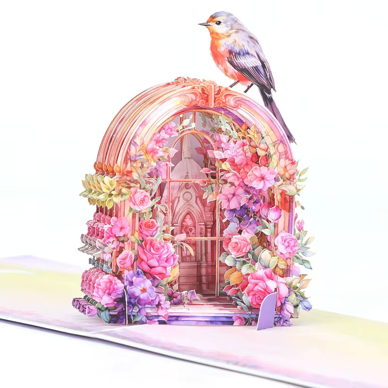 Opjoys 3D-Rosen-Grußkarte in Mehrfarbig aus Papier für Familie, Freunde und Liebhaber - Bild 2