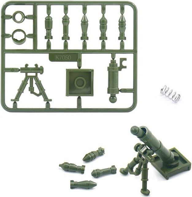LP GO WW2 US-Militärwaffe M2 Mörser Minifigur Zubehör, Bausteine Kit - Bild 1