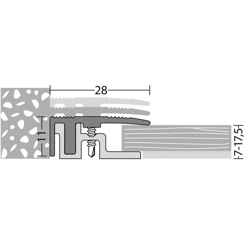 CARL PRINZ Abschlussprofil PS 400 aus Aluminium, silberfarben, B: 28 mm, H: 15 mm, versenkt gelocht - Bild 2