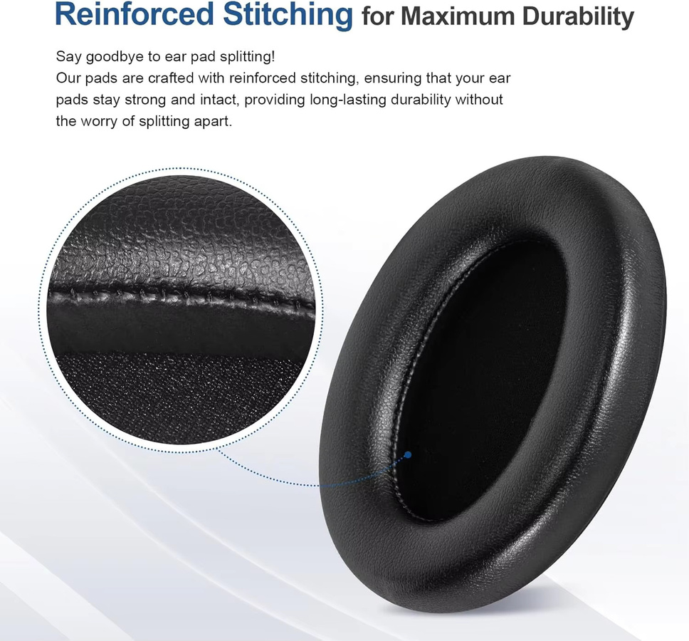 Premium Ersatz-Ohrpolster für Sony WH-1000XM3 Over-Ear Kopfhörer, weiche Schaumstoffkissen in Schwarz oder Silber - Bild 2
