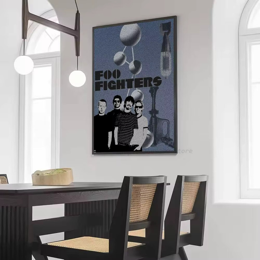 Foo Fighters Band-Poster Aufkleber, wasserfester Wandkunstdruck in Mehrfarbig für Wohnzimmer und Schlafzimmer - Bild 6