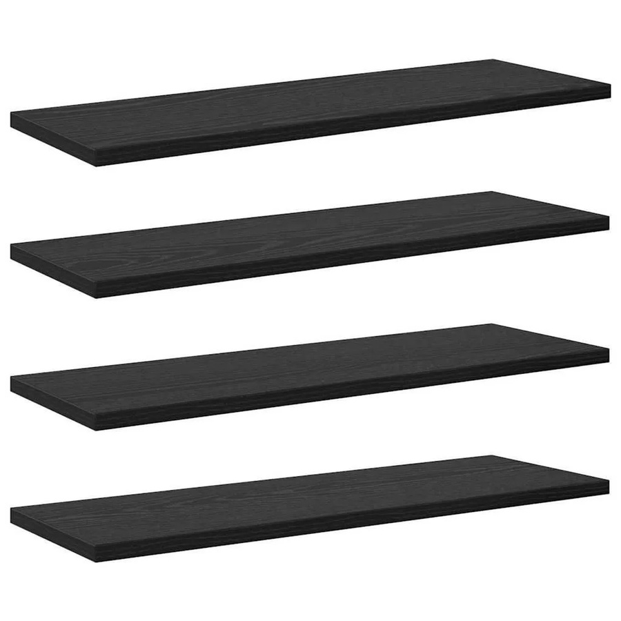 vidaXL Regalbrett Set aus 4 Stück, Schwarz, Holzwerkstoff, B/T/H: 60 x 20 x 1,5 cm - Bild 2