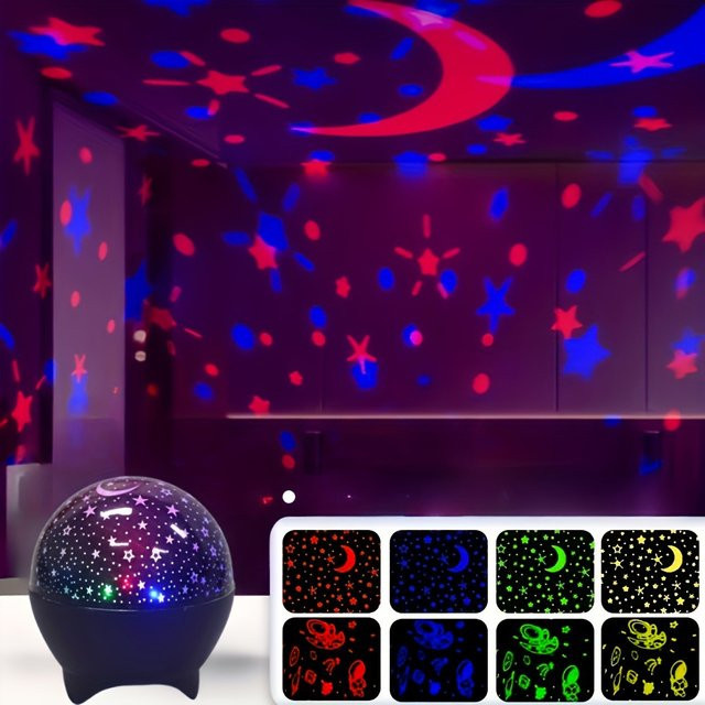 LINYILIGHT LED-Projektorlicht Sternenmond mit RGB-Galaxie-Projektion als USB-Nachtlicht in Multicolor - Bild 1