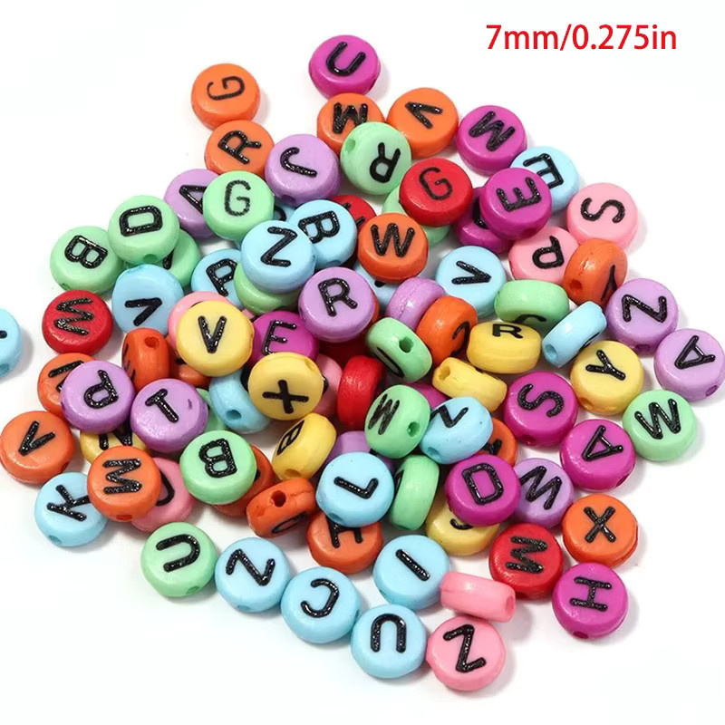 Perlen Acryl, Bunt, Buchstaben, Einzelne Perlen - Bild 3