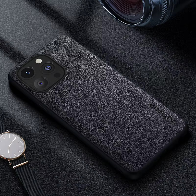 Premium Leder Handyhülle im Retro Business Style für Apple iPhone Modelle in Braun - Bild 2