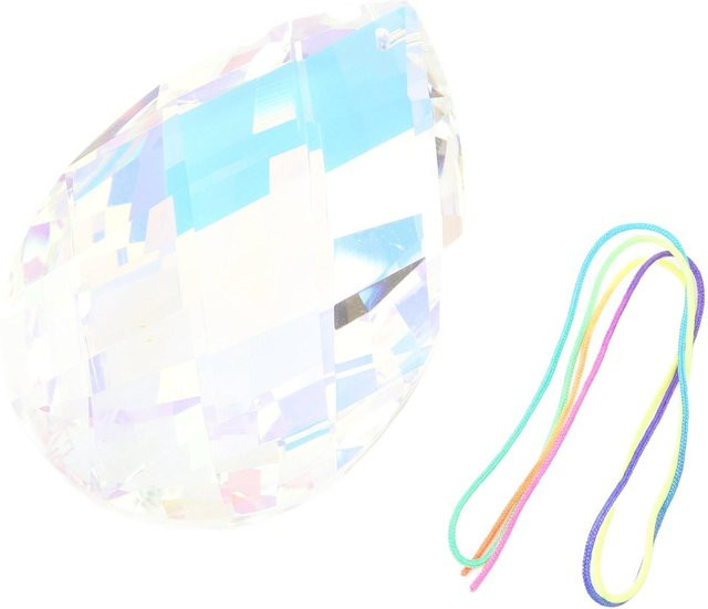 Koogeelife Hängender Kristall-Sonnenfänger aus Glas in Weiß und Transparent mit geometrischem Prisma-Design für die Weihnachtsdekoration - Bild 1