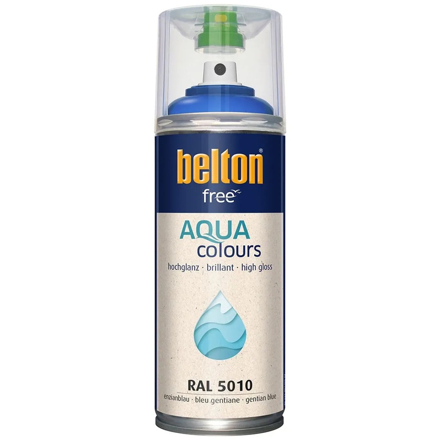Belton Free AQUAcolours Buntlack RAL 5010 Enzianblau hochglänzend wasserbasiert 400 ml - Bild 2