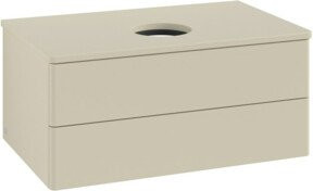 V&B Waschtischunterschrank Antao mit Beleuchtung, Farbe: Lacquered Silbergrau, B/T/H: 80 x 50 x 36 cm - Bild 1