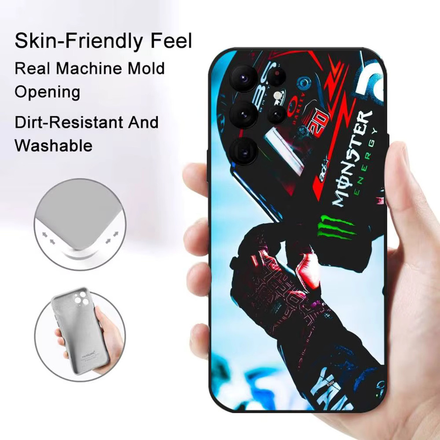 Fabio Quartararo Moto Nr. 20 Softshell Handyhülle für Samsung Galaxy S21 S22 S23 S24 S25 FE Plus in Schwarz und Multicolour - Bild 2