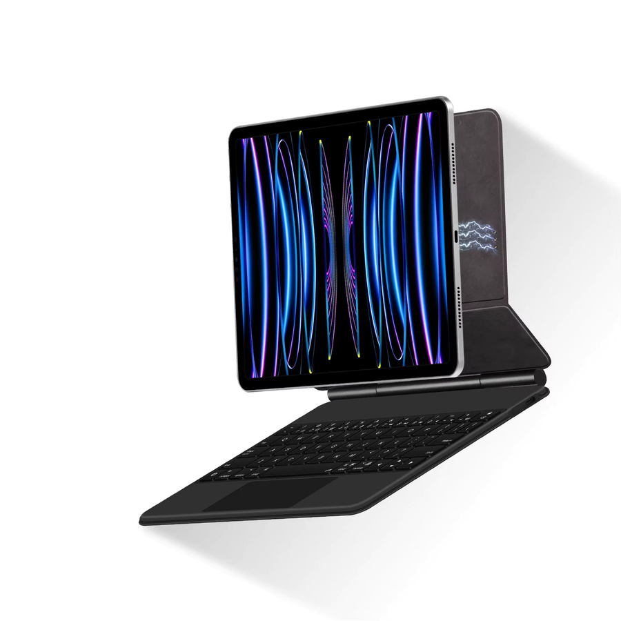 LFOIQN Smart Pogo-Pin Tastaturhülle für iPad Pro und iPad Air in Schwarz - Bild 3