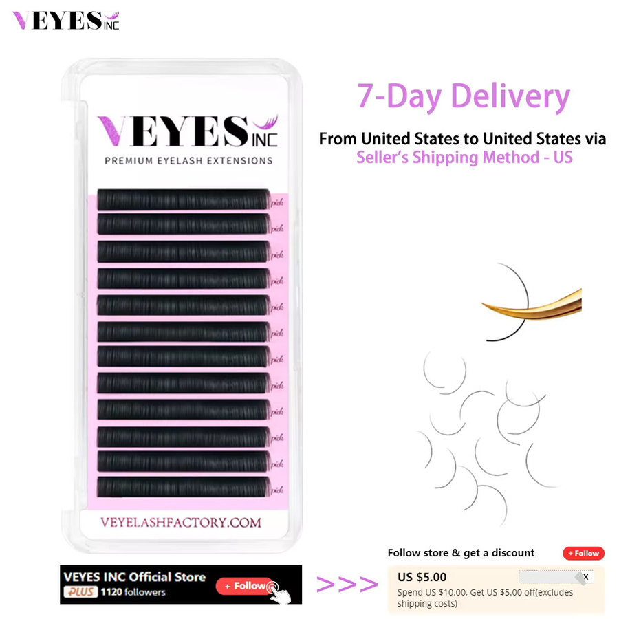 Veyes Inc Wimpernverlängerung, matt, 8–20 mm, Black - Bild 2