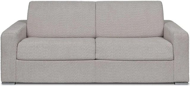 Vente-unique Schlafsofa Calito in Hellgrau mit Bouclé-Stoff, Breite: 216 cm - Bild 1