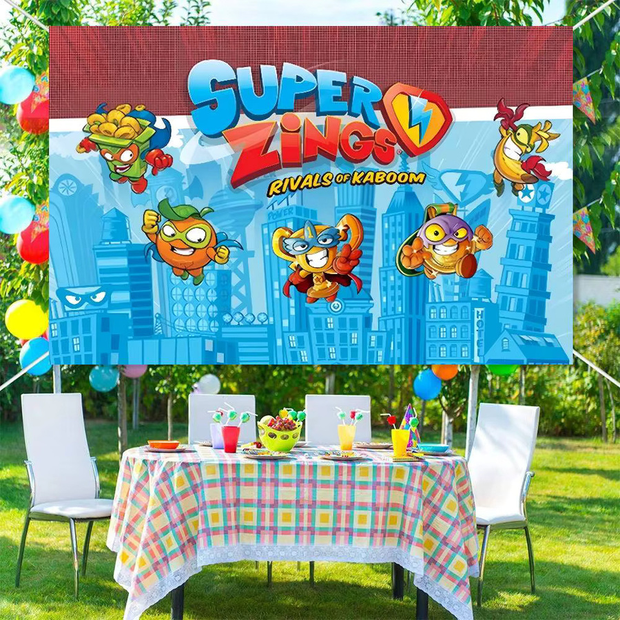 Mesuca SuperZings Fotohintergrund für Kindergeburtstage und Party-Dekoration, Mehrfarbig, 70 x 70 cm - Bild 3