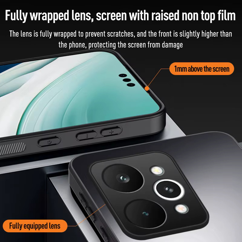 EUCAGR Handyhülle für Realme P4 Power, stoßfeste matte Rückseite aus TPU und PC, Blau und Schwarz - Bild 4