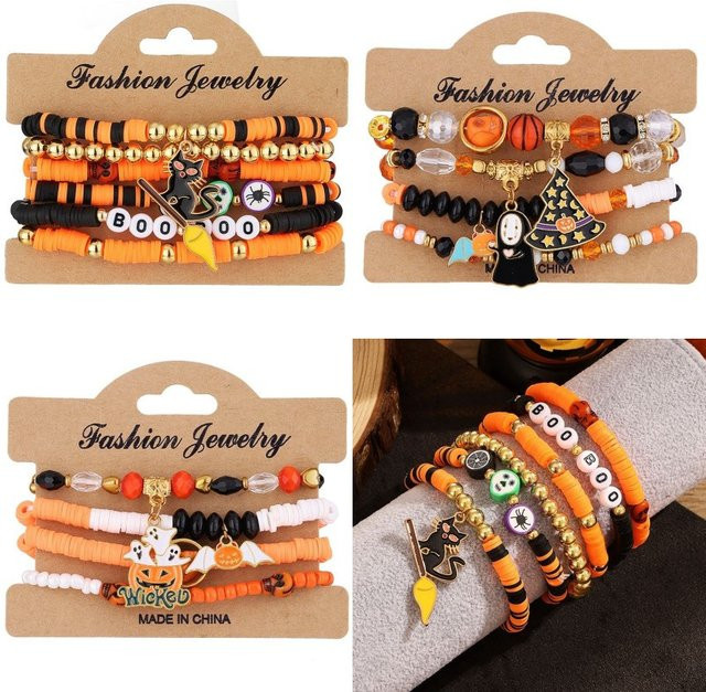 Alivparty Armbänder Set, Kürbis, Bunt, Kunststoff, Mädchen, Damen - Bild 1