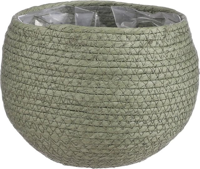 Mica Decorations Jorck Korb rund Grün Höhe: 15 cm, Durchmesser: 18 cm - Bild 1
