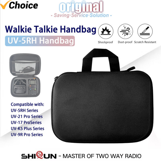 Baofeng Walkie Talkie Handtasche UV-21 Pro UV-5RH UV-5RM Schutzhülle für Zwei-Wege-Radios in Schwarz - Bild 1