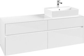 V&B Waschtischunterschrank Collaro in Glossy White mit Waschbeckenanschluss rechts, B/T/H: 160 x 54,8 x 50 cm - Bild 1