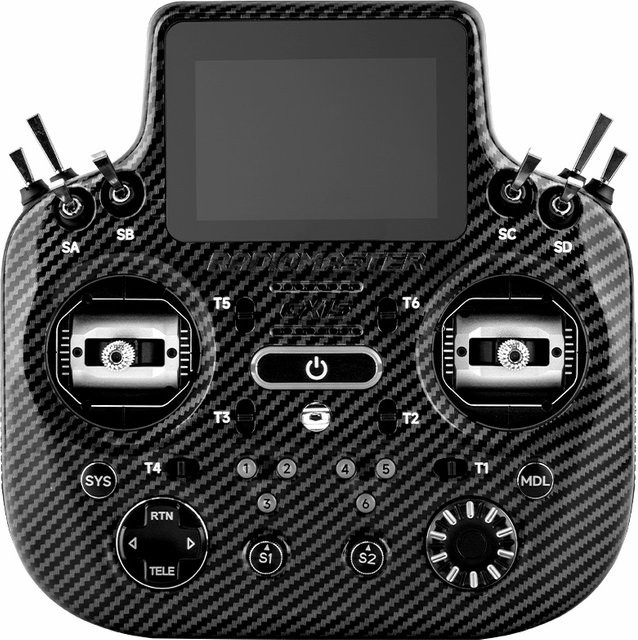 Radiomaster GX15 MAX ExpressLRS 2.4GHz Fernsteuerung mit 3.5 Zoll IPS Touchscreen, 16CH und AG02 CNC Hall Gimbal, Farbe: transparent - Bild 1