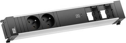 Bachmann 916532 Einbau-Steckdosenleiste mit USB-C in Schwarz - Bild 1