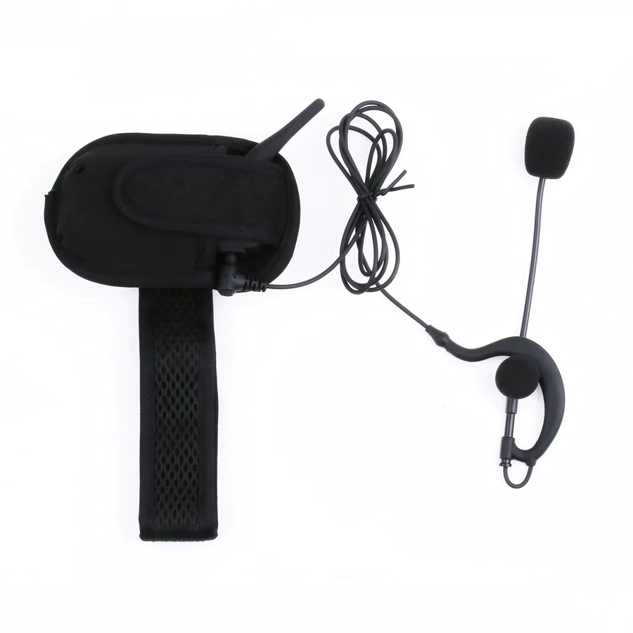 XiNOWy 4er-Set V4C Fußball-Schiedsrichter Bluetooth-Intercom-Headset mit Geräuschunterdrückung, IPX5 wasserdicht, Schwarz - Bild 3