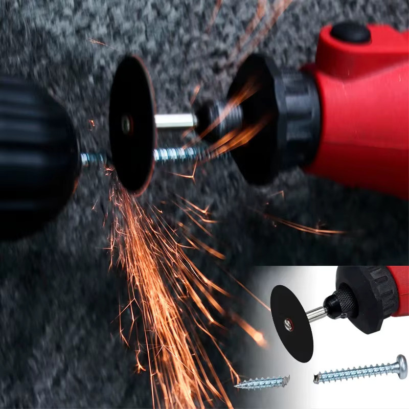 Toorise 54-teiliges Schleif- und Trennscheiben-Set mit Dorn für Dremel und Drehwerkzeuge zum Schneiden von Metall, Schwarz, Durchmesser: 32 mm - Bild 3