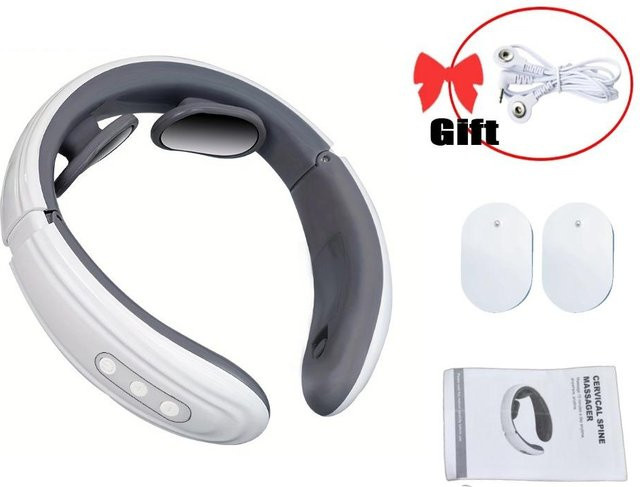 Efero Elektrisches Nacken-Schulter-Massagegerät mit TENS EMS Impulsmassage, Heizfunktion und 2 Massageköpfen in Weiß - Bild 1