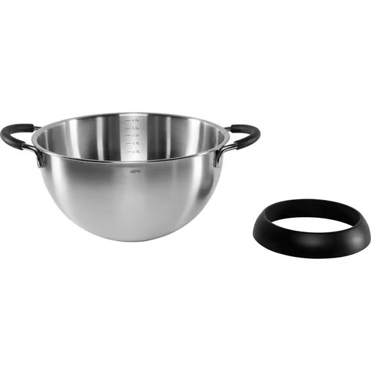 GEFU Schüssel mit Standring in Schwarz und Silber - Bild 2